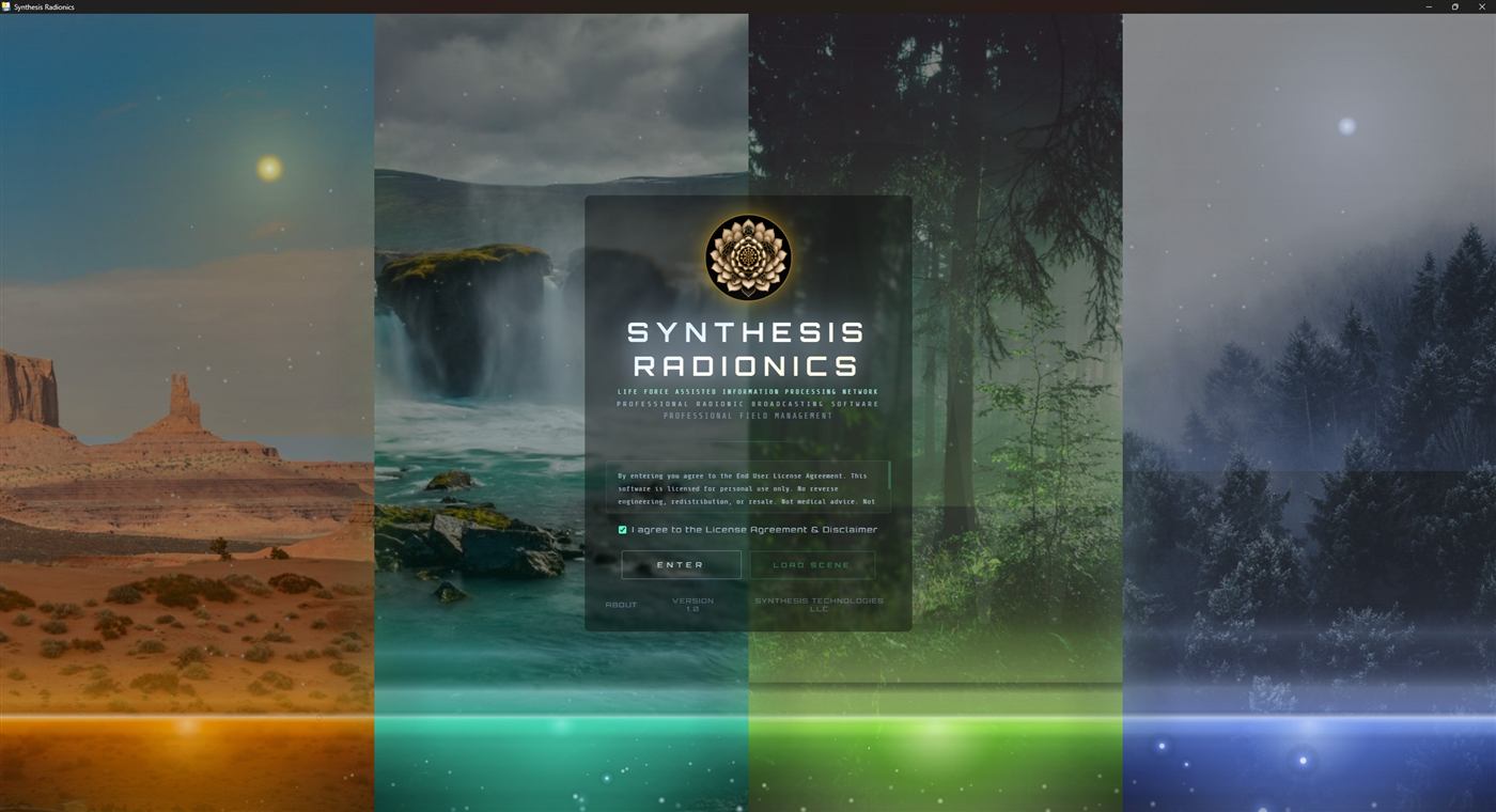 Synthesis Radionics home screen